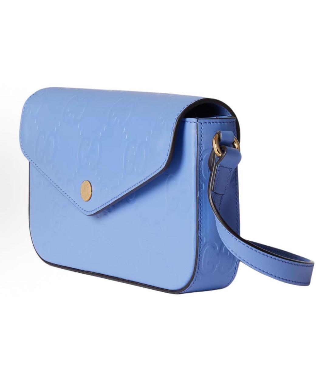 GUCCI Голубая кожаная сумка через плечо, фото 2