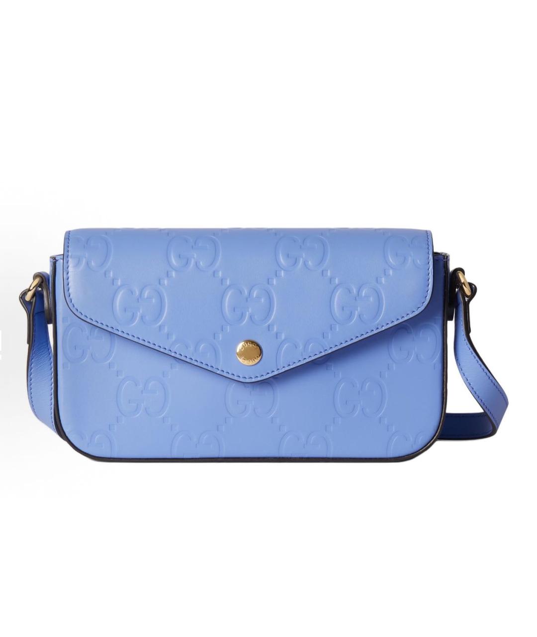 GUCCI Голубая кожаная сумка через плечо, фото 1