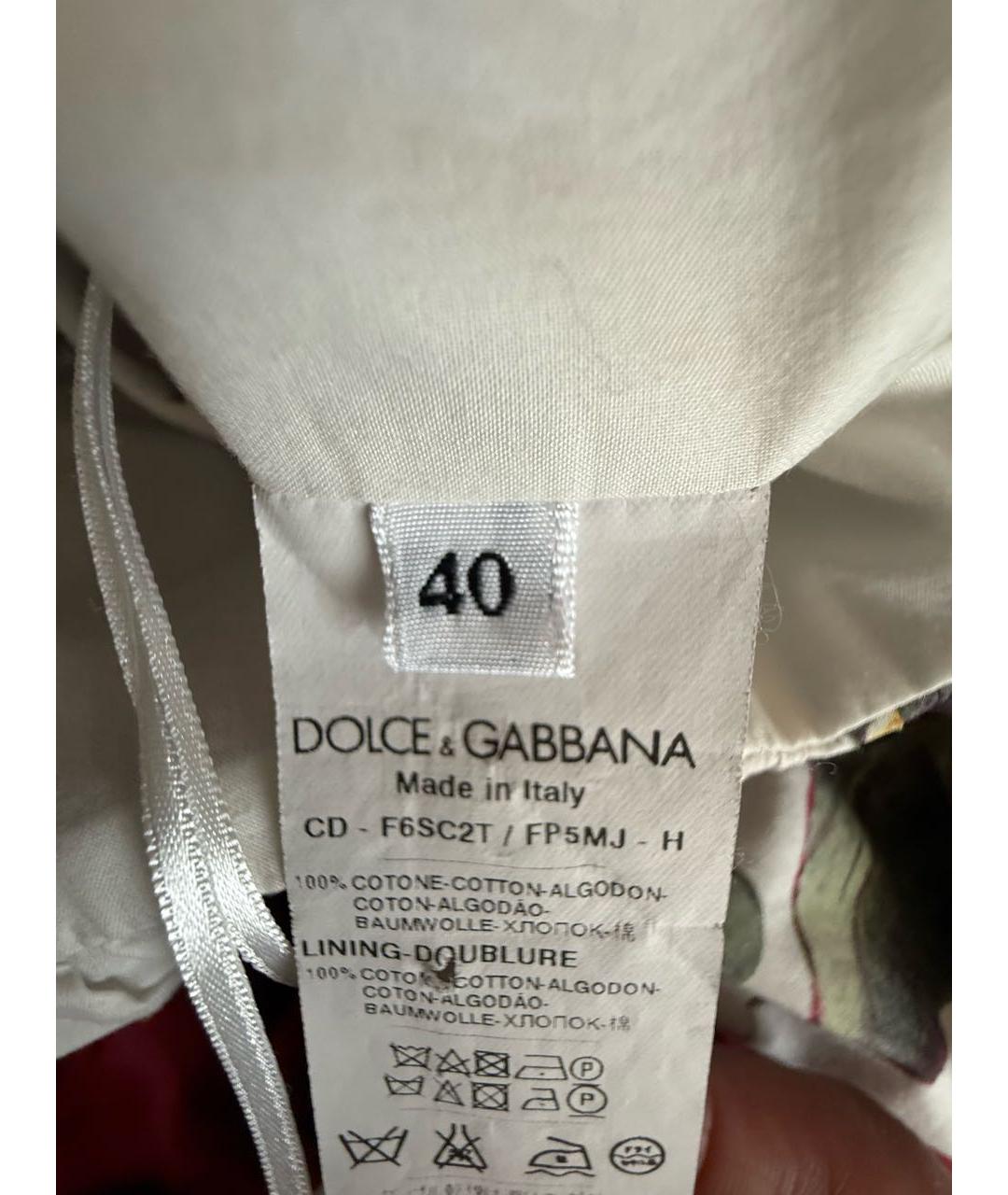 DOLCE&GABBANA Мульти хлопковое коктейльное платье, фото 4