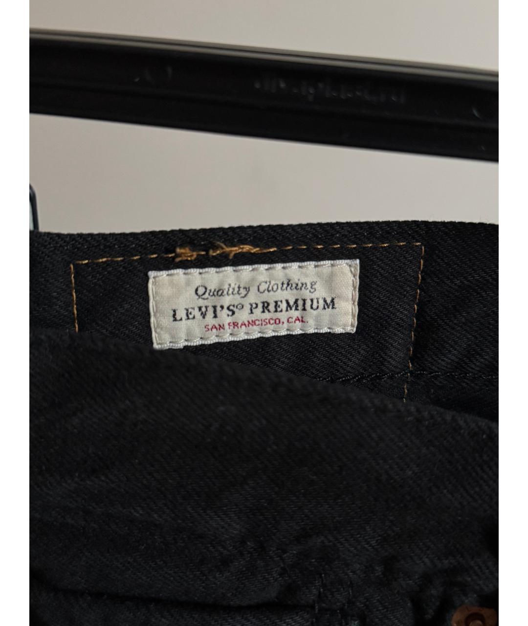 LEVI'S Черные хлопковые прямые джинсы, фото 5