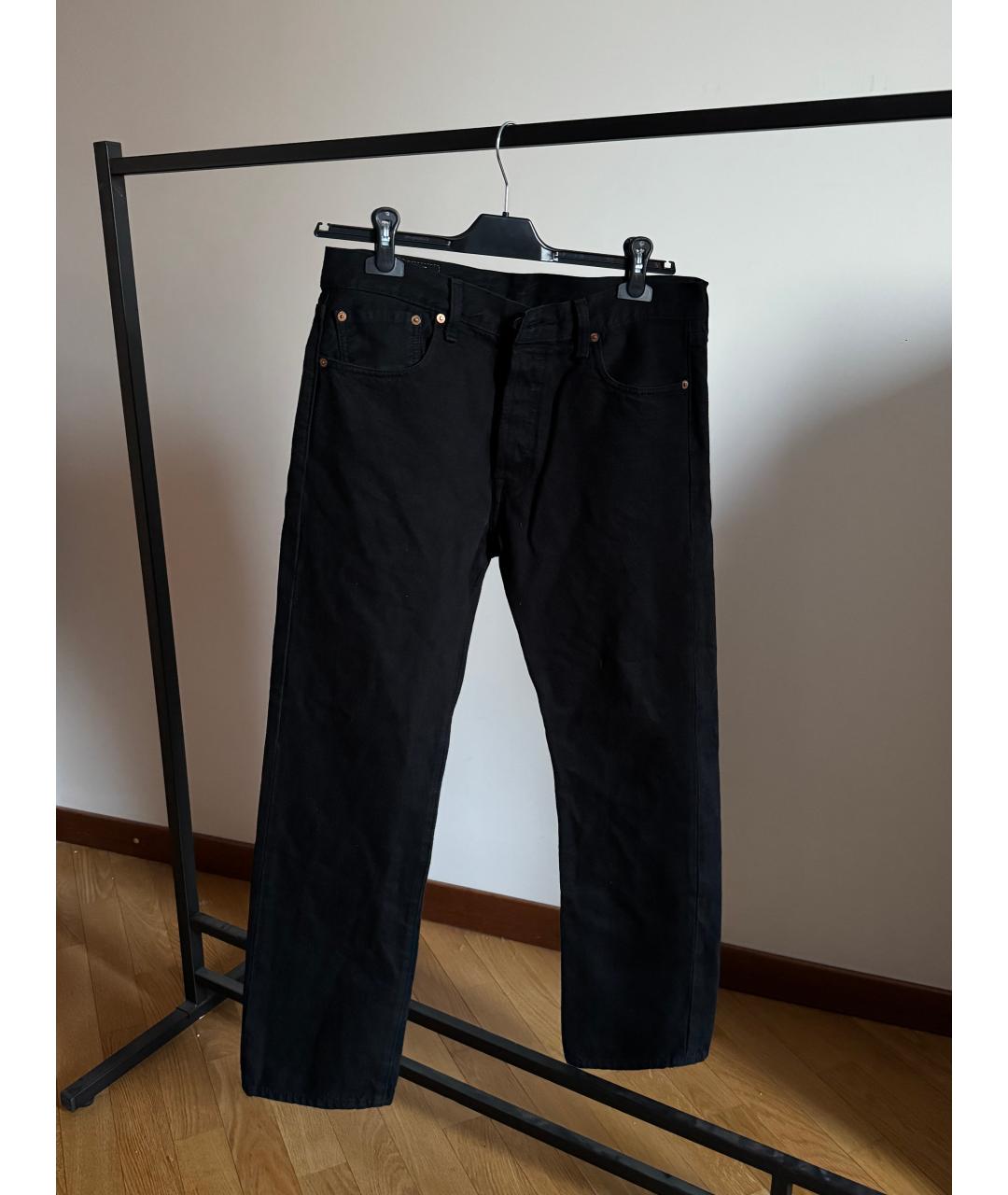LEVI'S Черные хлопковые прямые джинсы, фото 2