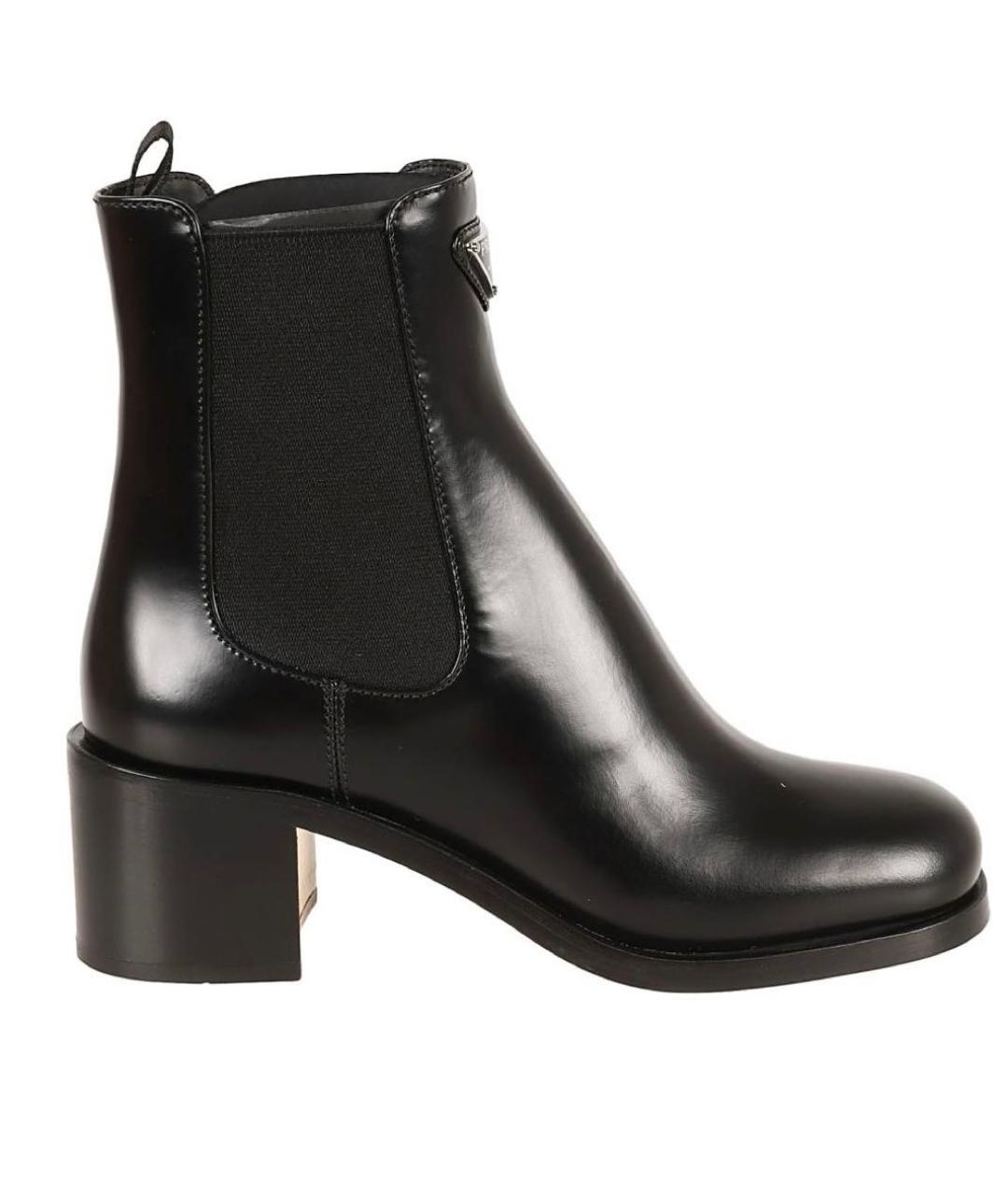 PRADA Черные кожаные ботильоны, фото 1