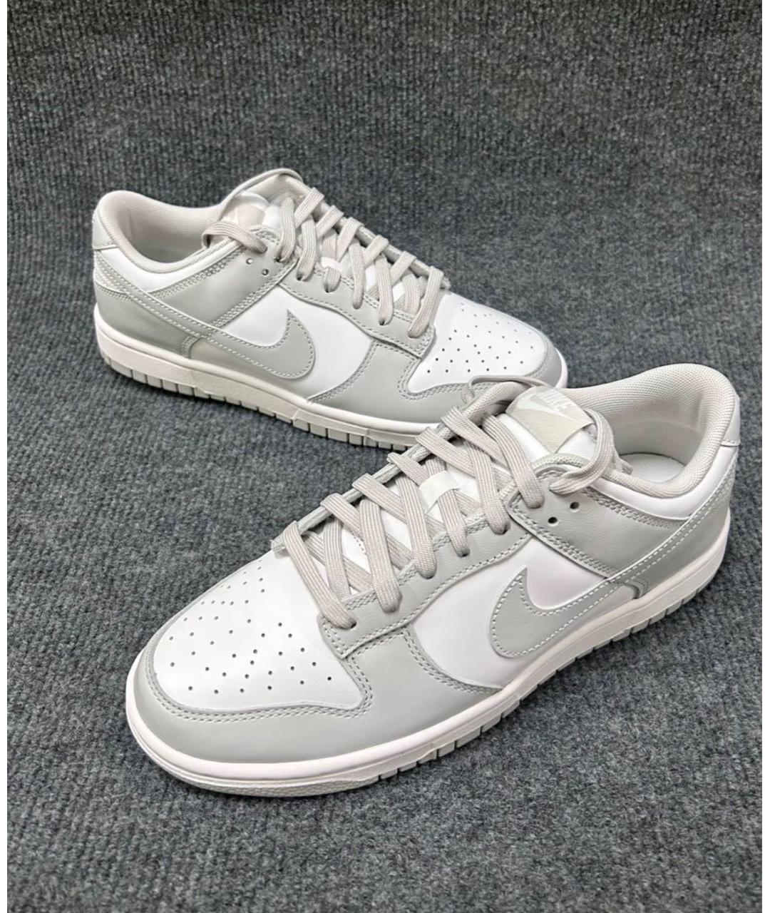 NIKE Серые кожаные низкие кроссовки / кеды, фото 3