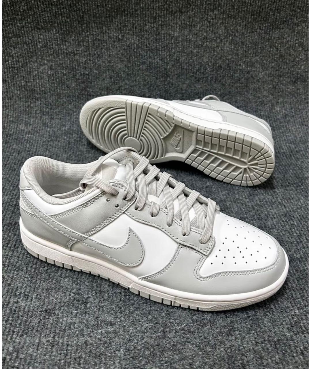 NIKE Серые кожаные низкие кроссовки / кеды, фото 4
