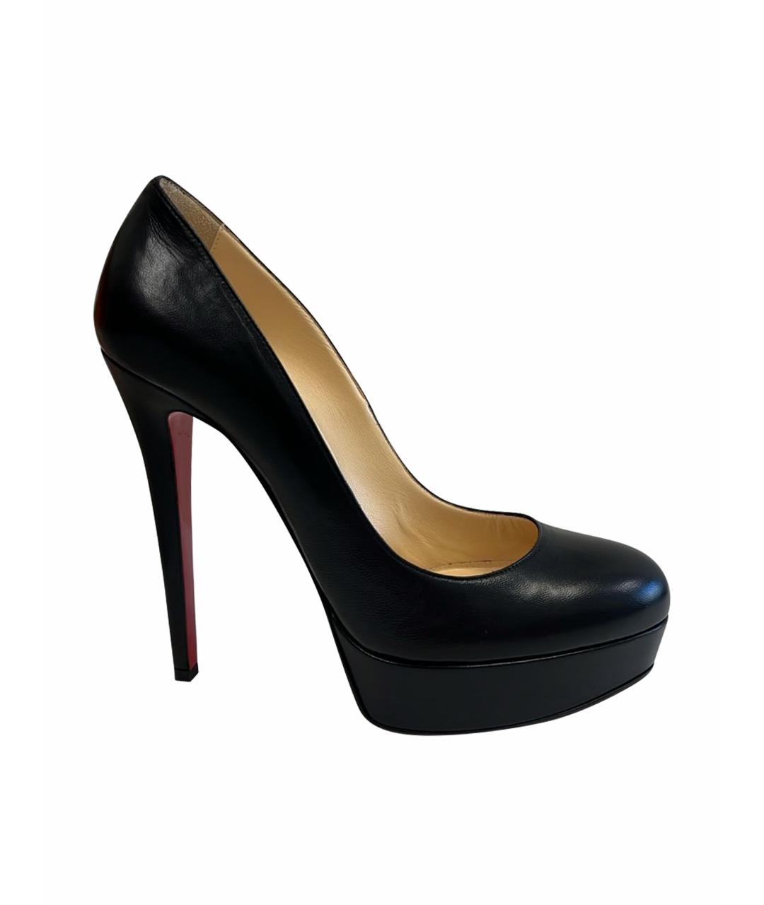 CHRISTIAN LOUBOUTIN Черные кожаные туфли, фото 1