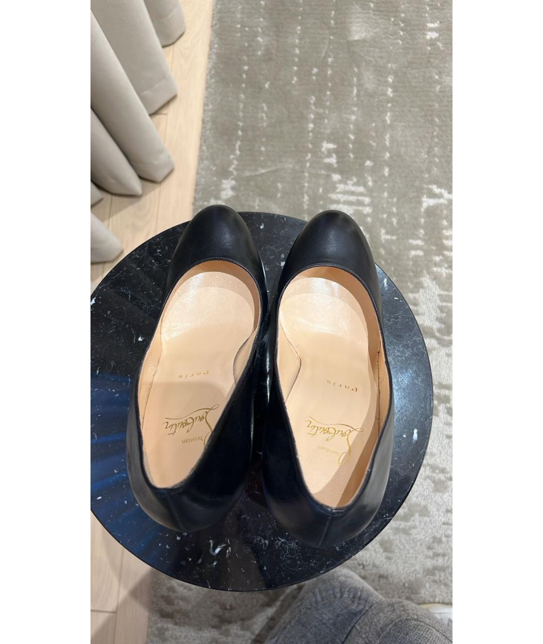 CHRISTIAN LOUBOUTIN Черные кожаные туфли, фото 3