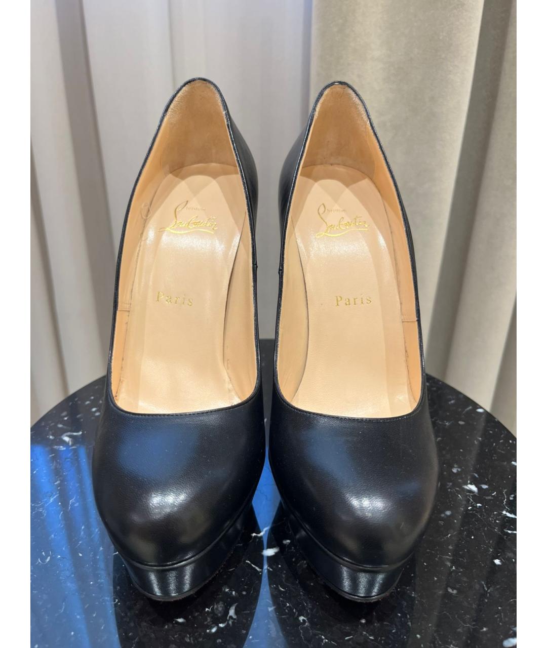 CHRISTIAN LOUBOUTIN Черные кожаные туфли, фото 2