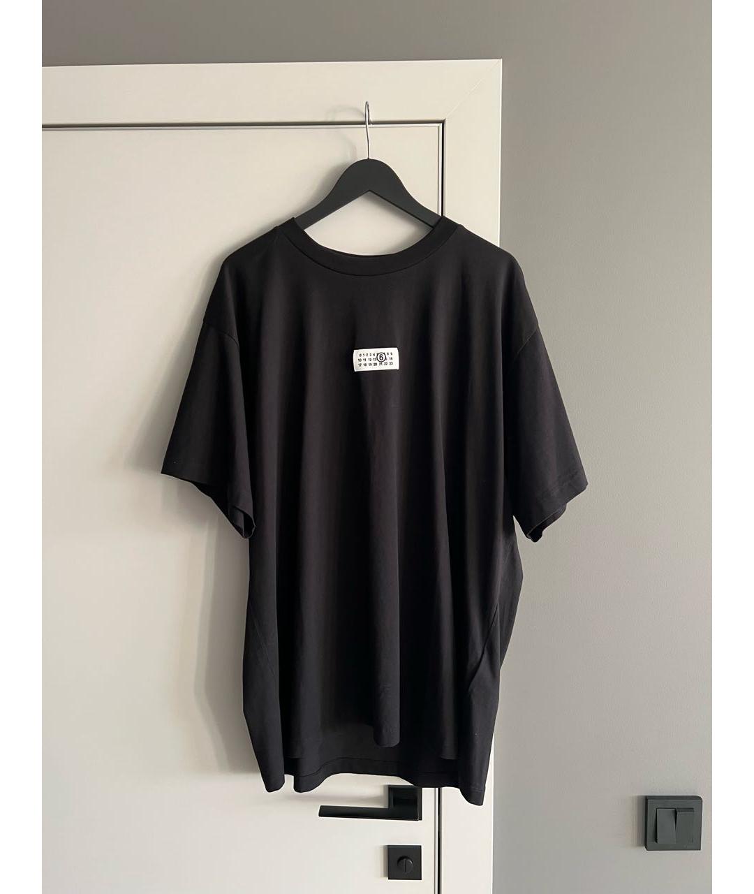 MM6 MAISON MARGIELA Черная хлопковая футболка, фото 2