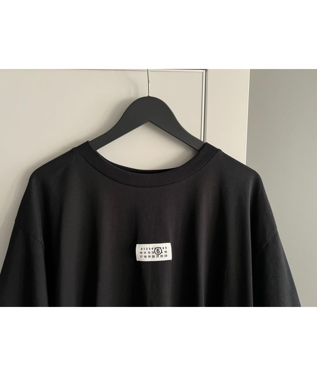 MM6 MAISON MARGIELA Черная хлопковая футболка, фото 4