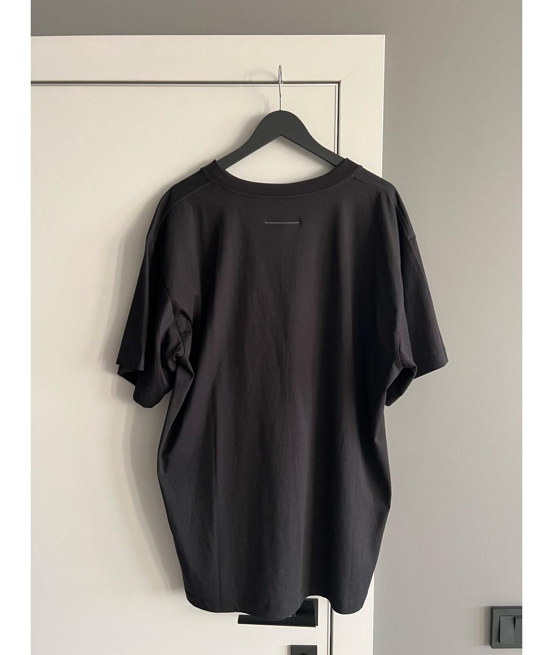 MM6 MAISON MARGIELA Черная хлопковая футболка, фото 3