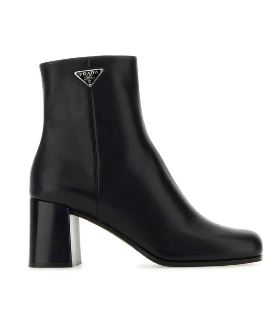 PRADA Черные кожаные ботильоны, фото 1