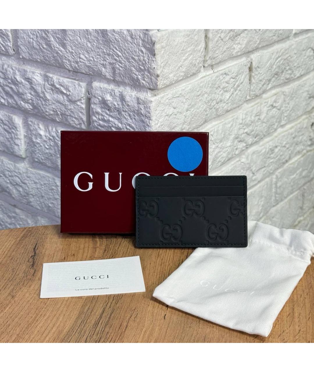 GUCCI Черный кожаный кардхолдер, фото 4