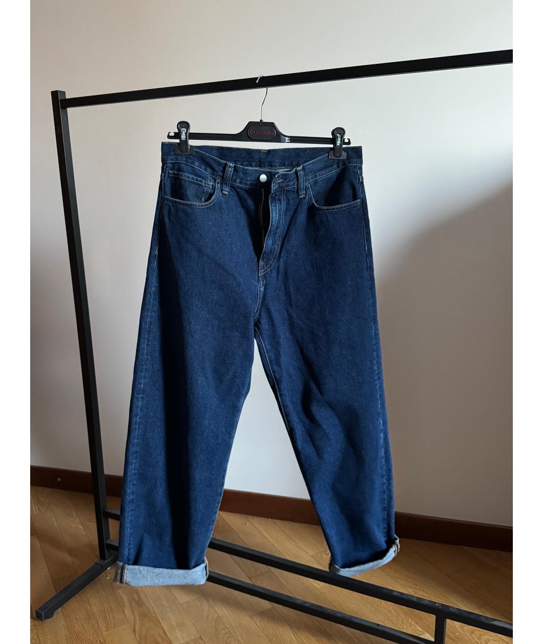 CARHARTT WIP Синие хлопковые прямые джинсы, фото 2