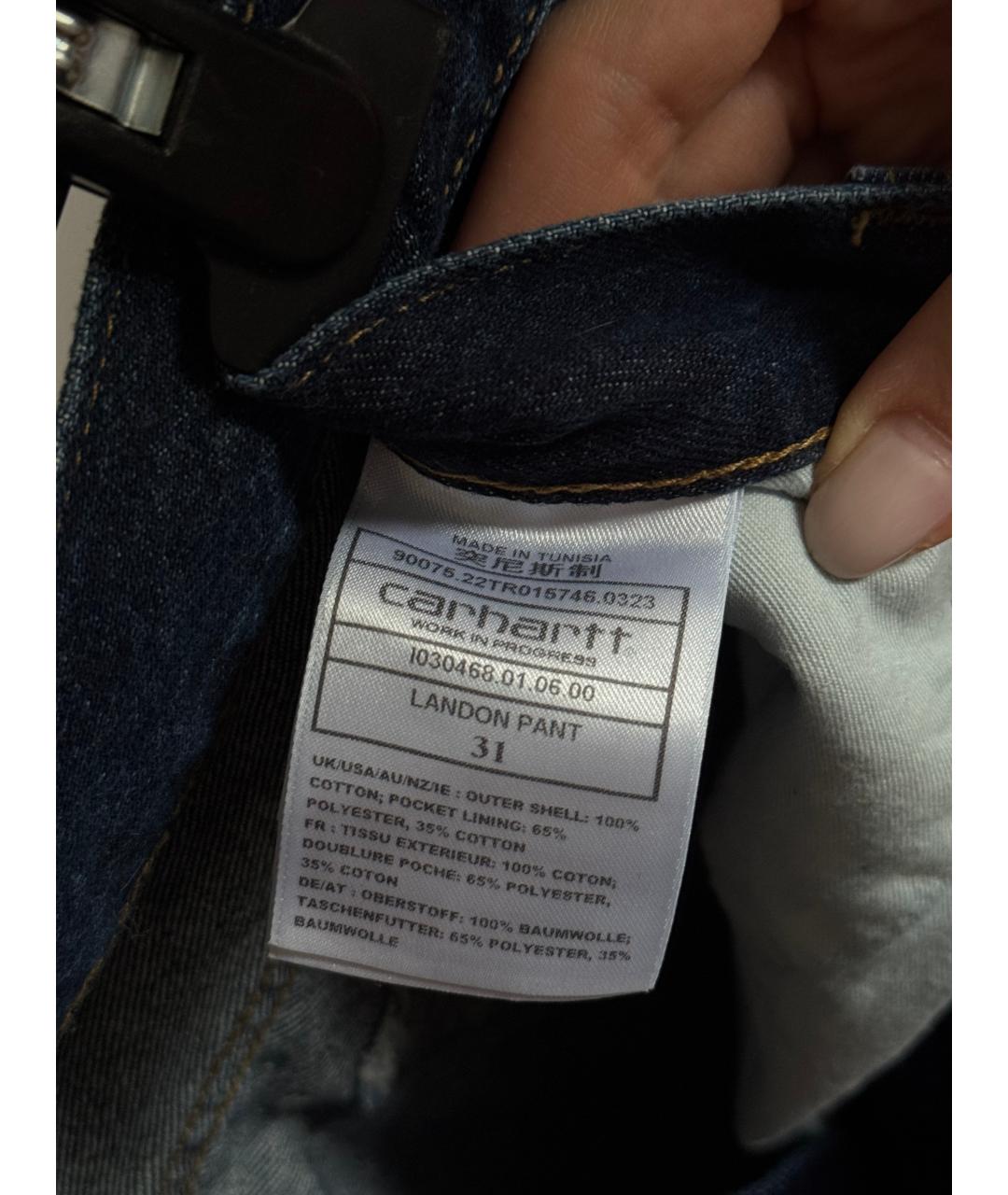 CARHARTT WIP Синие хлопковые прямые джинсы, фото 3