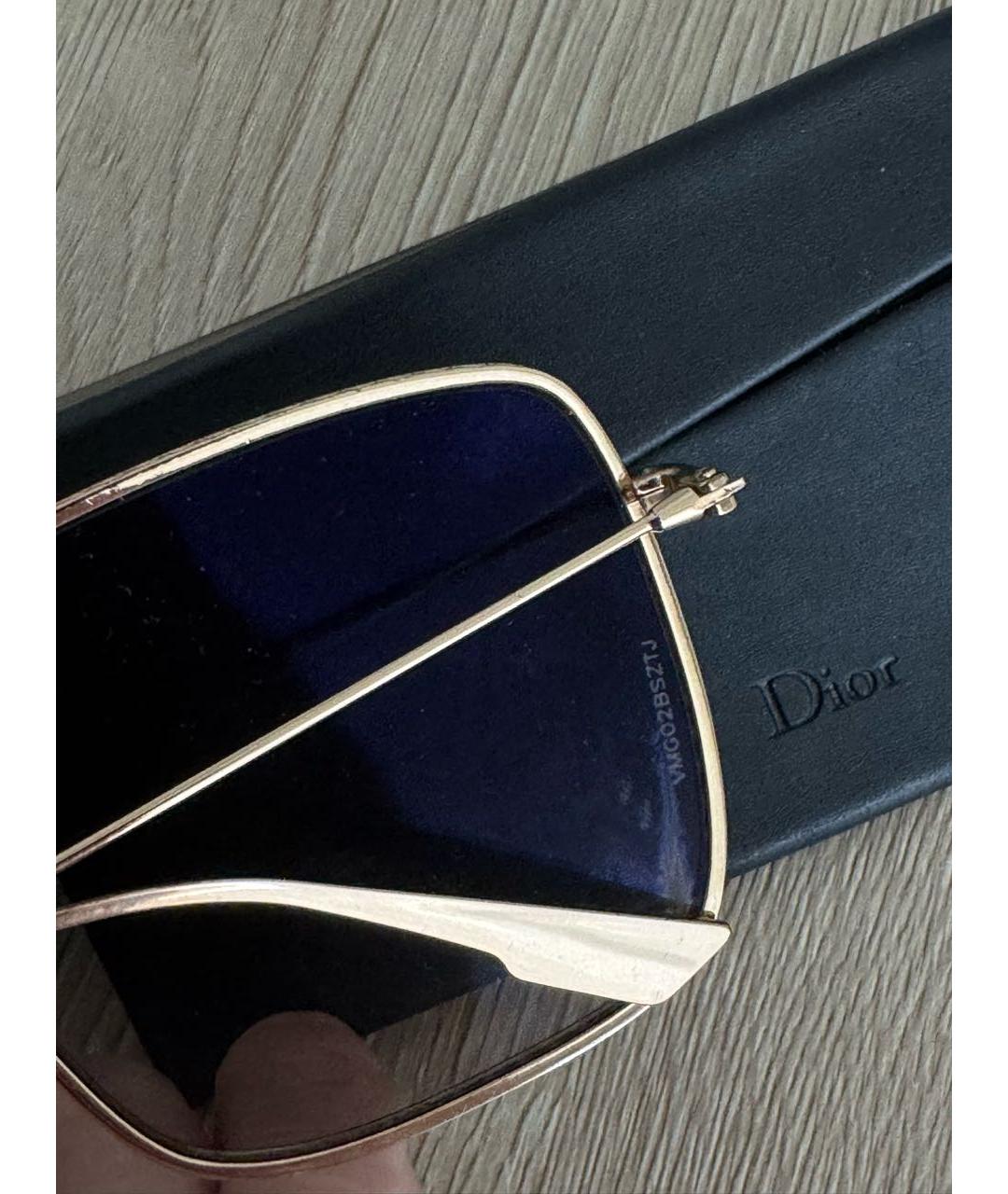 CHRISTIAN DIOR Коричневые металлические солнцезащитные очки, фото 7