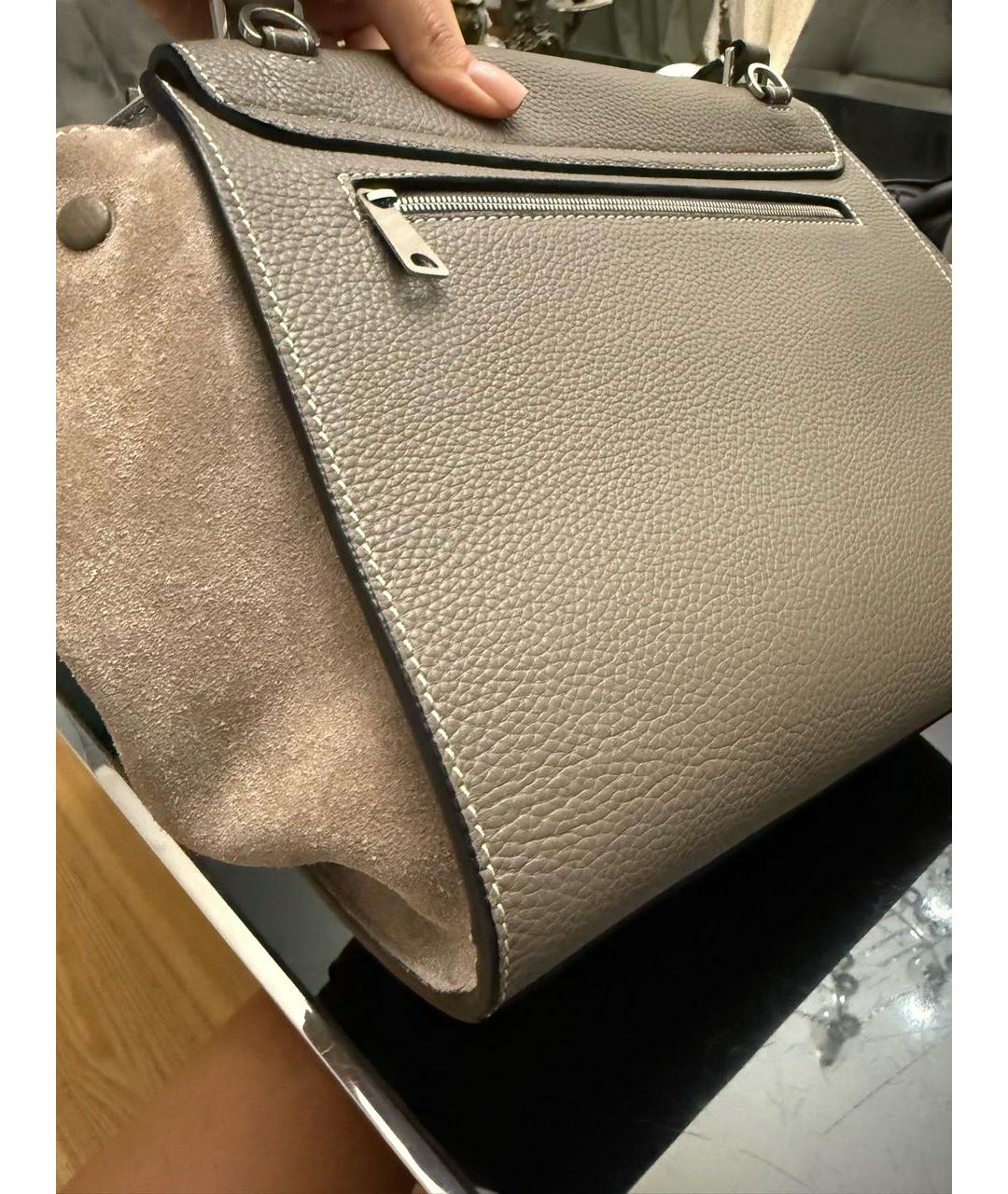 CELINE Мульти кожаная сумка с короткими ручками, фото 5