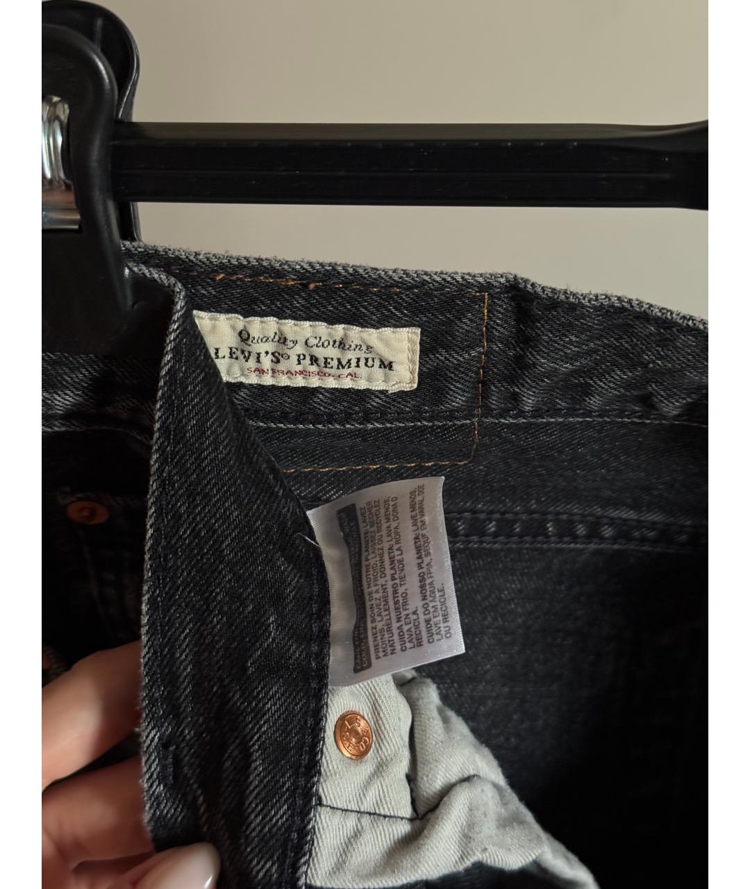 LEVI'S Серые хлопковые прямые джинсы, фото 4