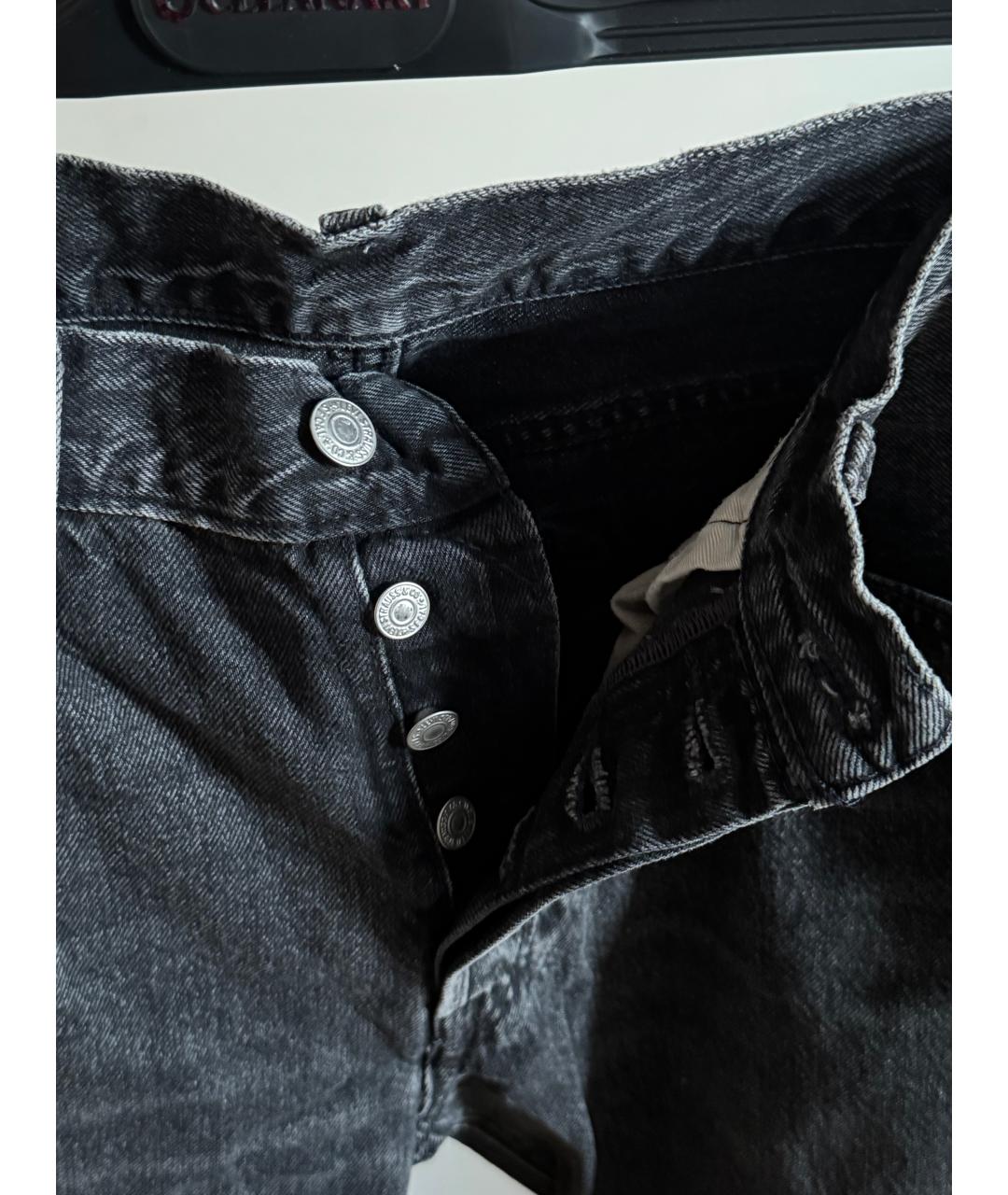 LEVI'S Серые хлопковые прямые джинсы, фото 3