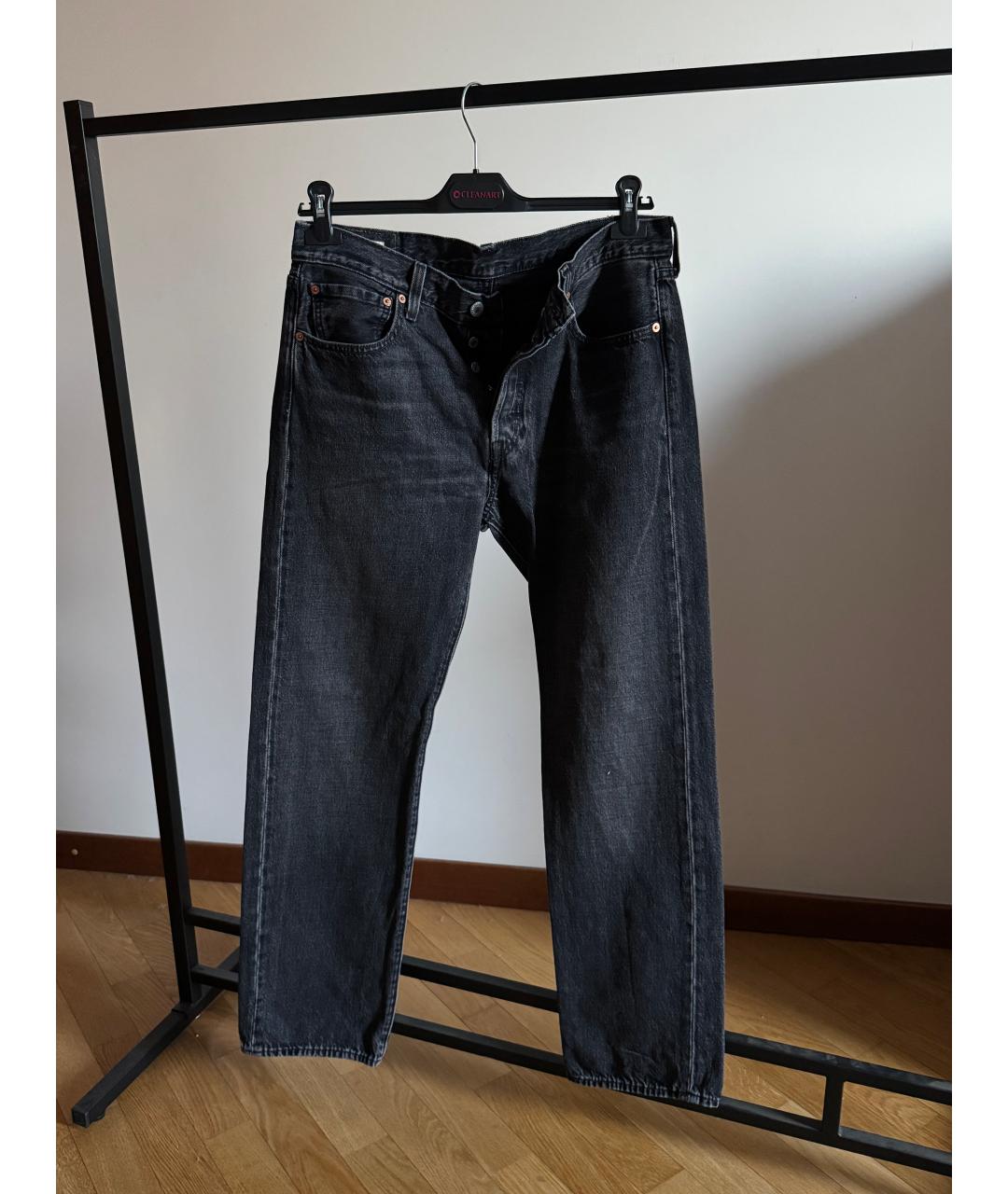 LEVI'S Серые хлопковые прямые джинсы, фото 2