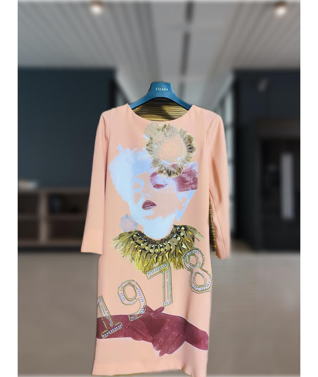 ESCADA Бежевое вискозное повседневное платье, фото 5