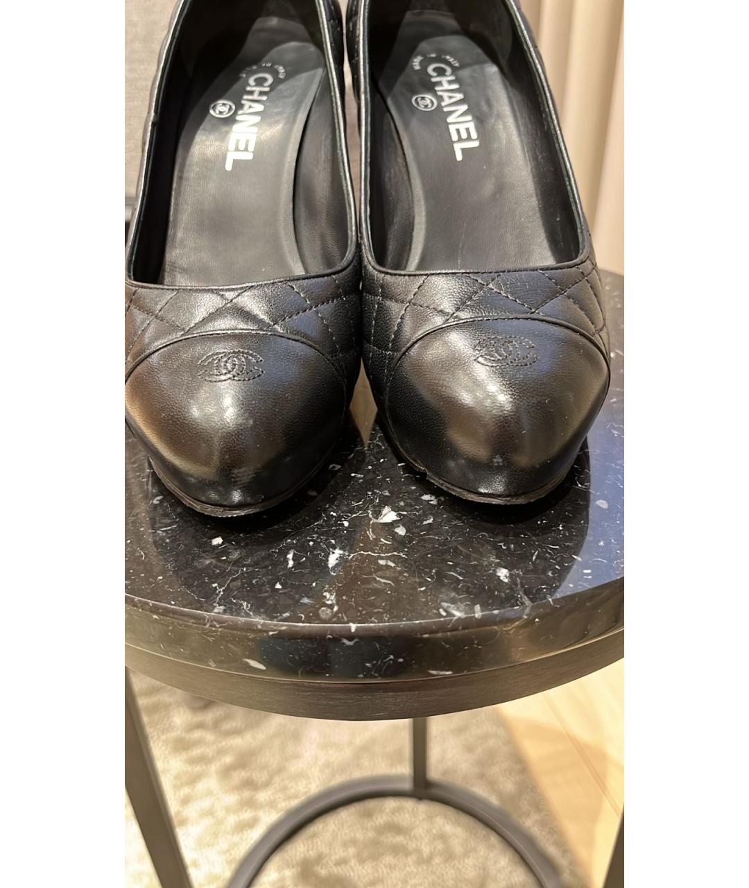 CHANEL Черные кожаные туфли, фото 6