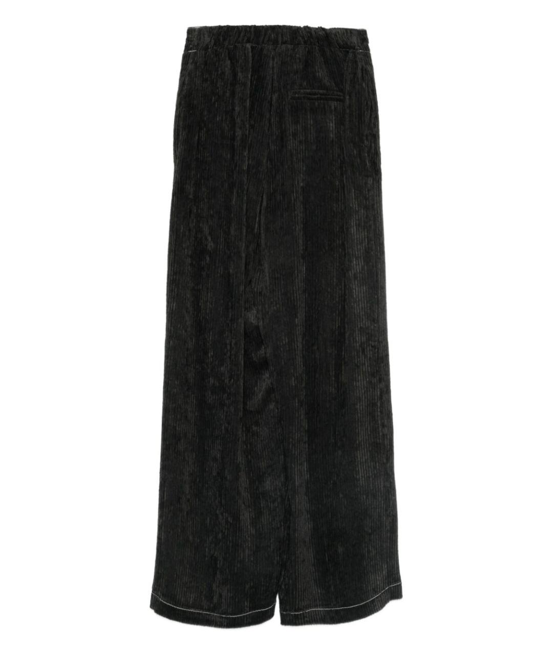 ALYSI Черные вискозные прямые брюки, фото 3