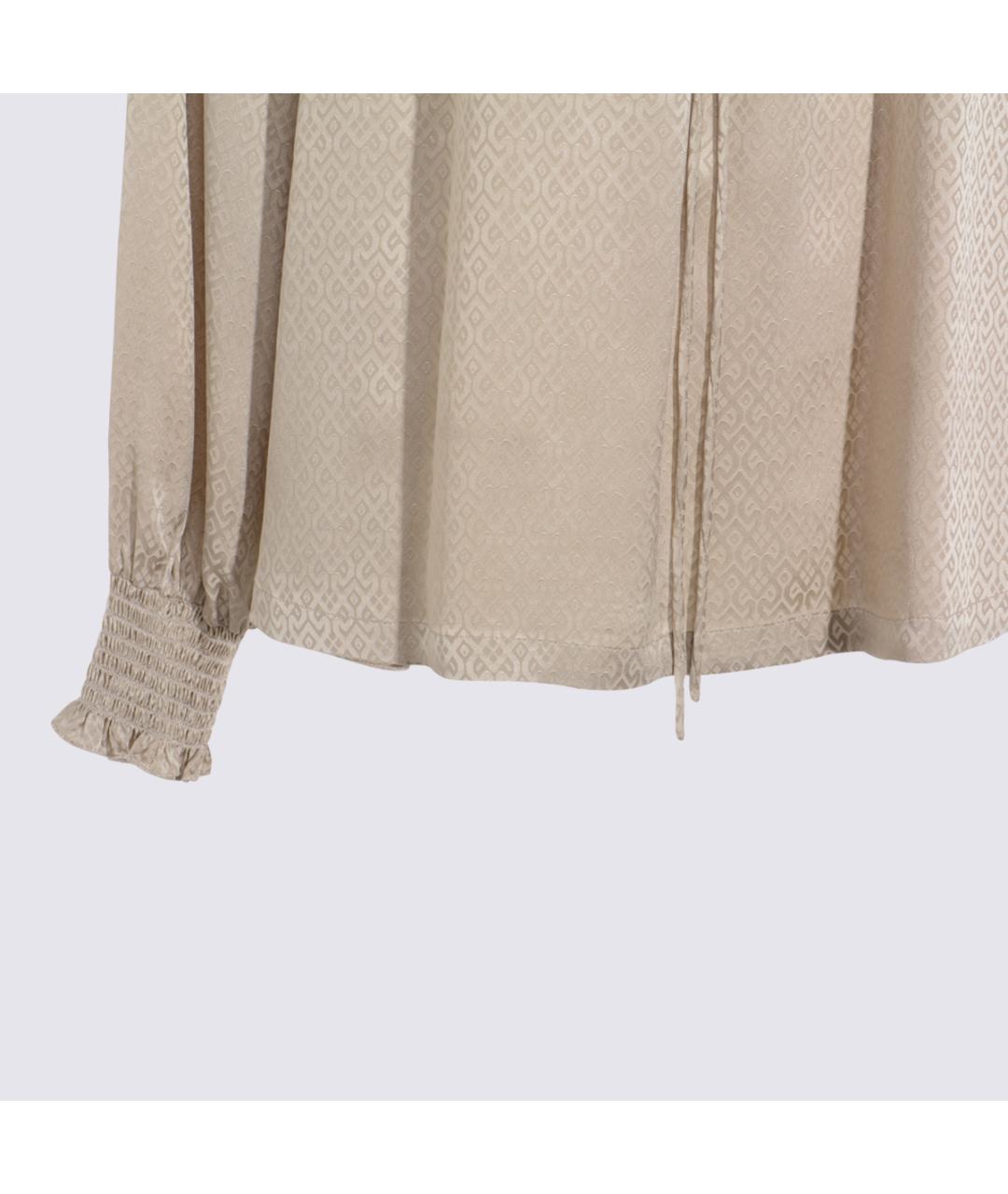 BURBERRY Бежевая шелковая блузы, фото 4