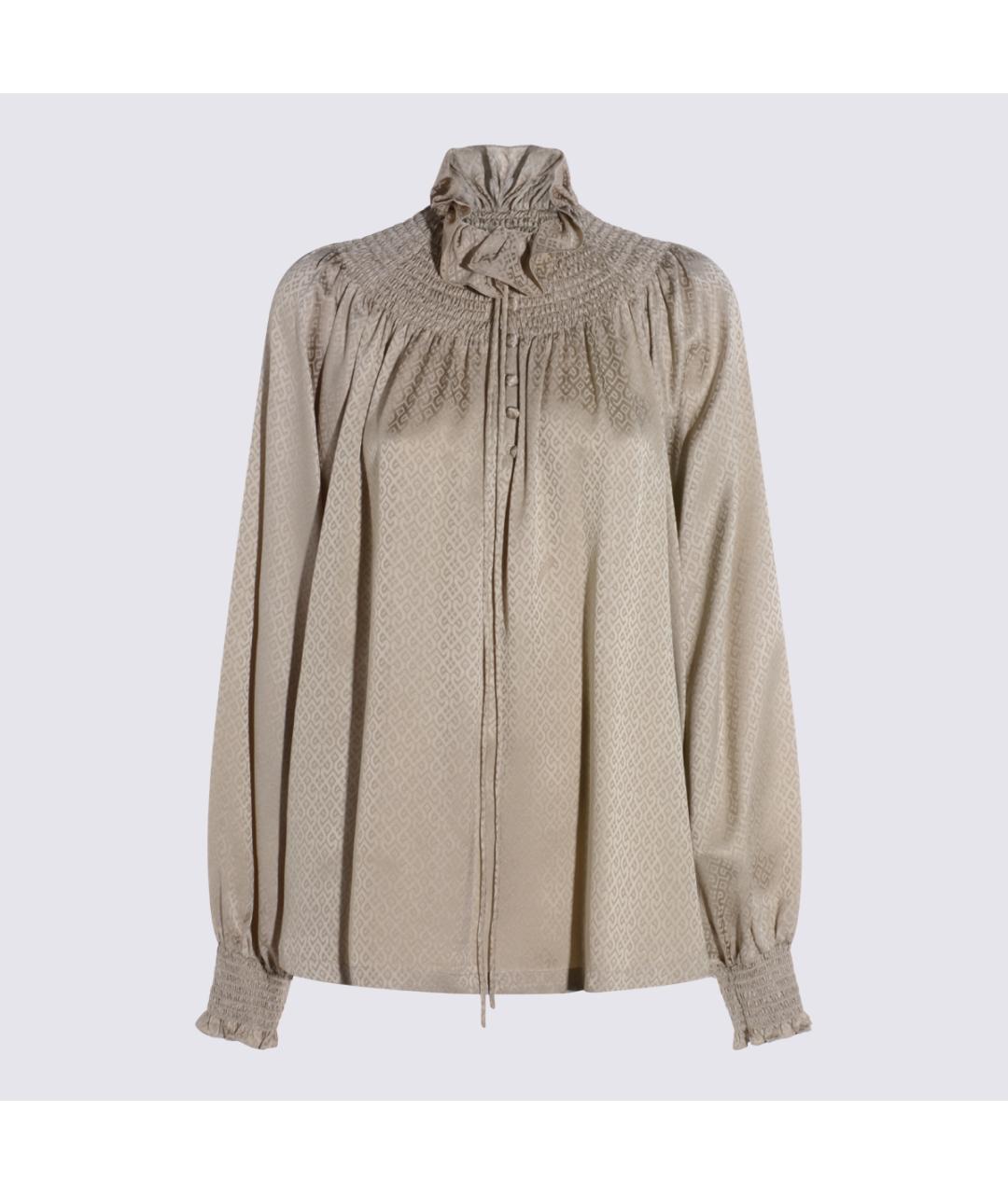 BURBERRY Бежевая шелковая блузы, фото 5