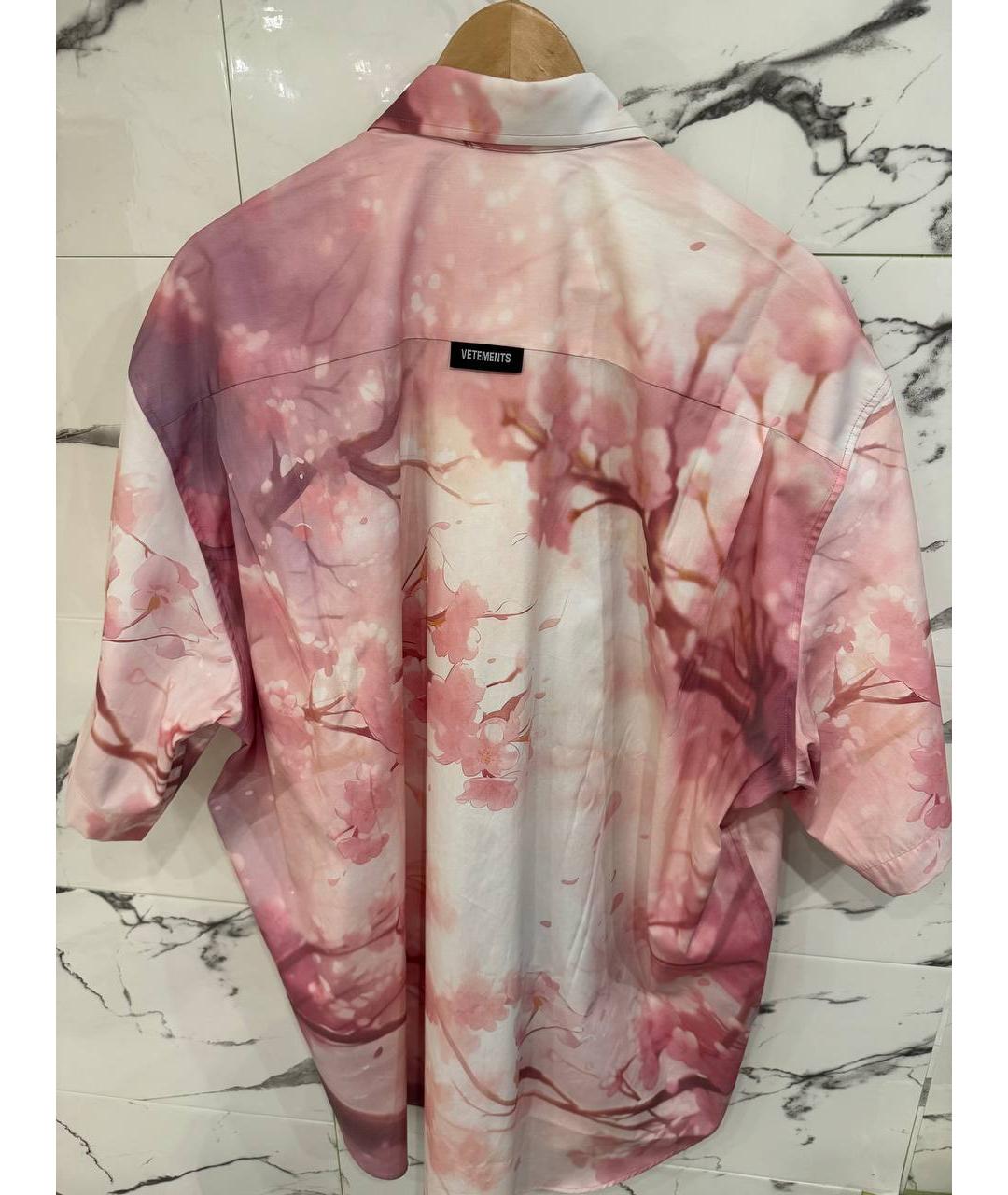 VETEMENTS Розовая хлопковая кэжуал рубашка, фото 2