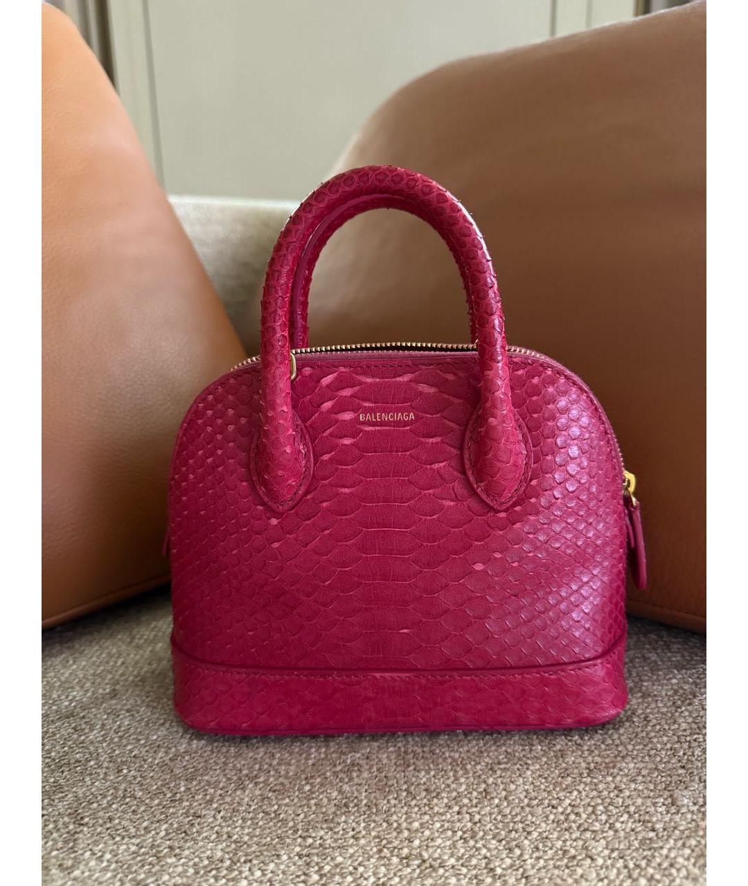 BALENCIAGA Фуксия сумка с короткими ручками из экзотической кожи, фото 5
