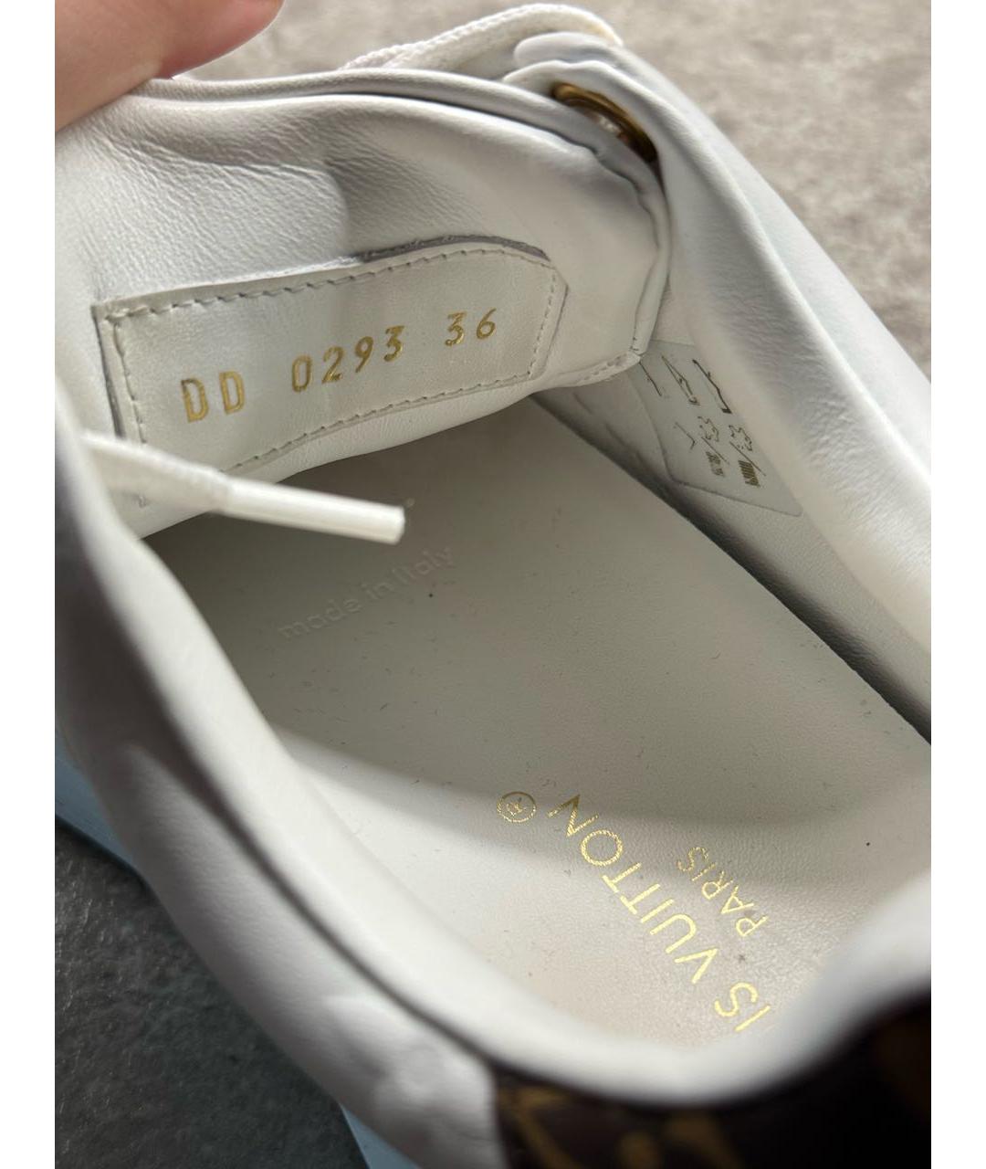 LOUIS VUITTON Белые кожаные кеды, фото 7