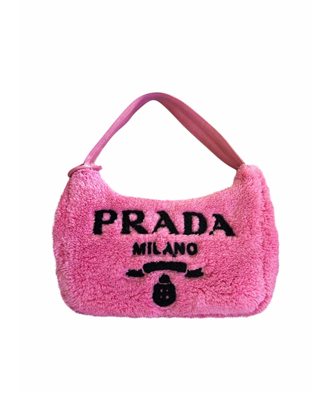 PRADA Розовая хлопковая сумка с короткими ручками, фото 1