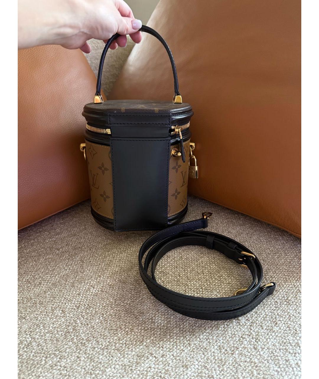 LOUIS VUITTON Коричневая кожаная сумка через плечо, фото 3