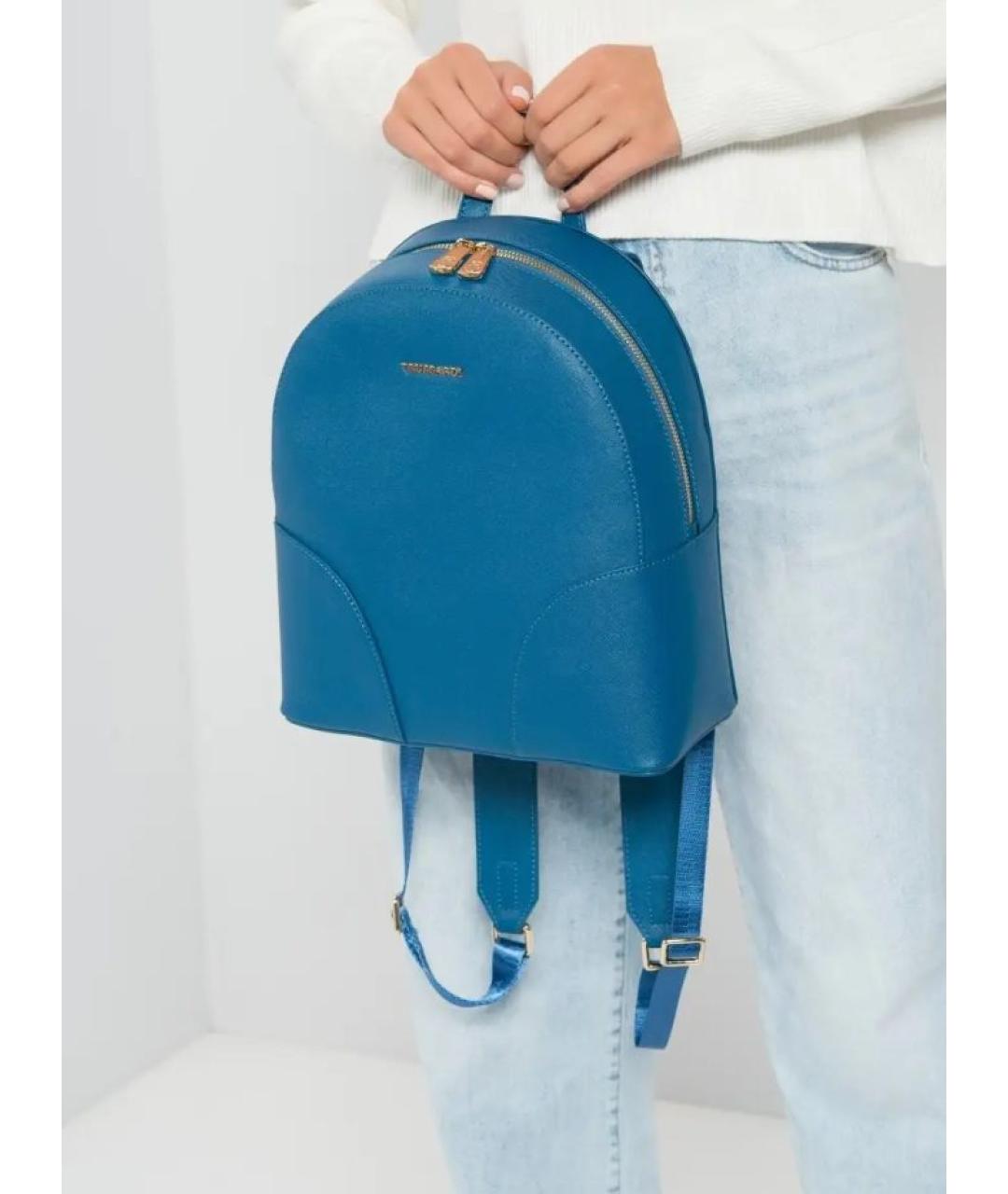 TRUSSARDI Синий рюкзак из искусственной кожи, фото 2
