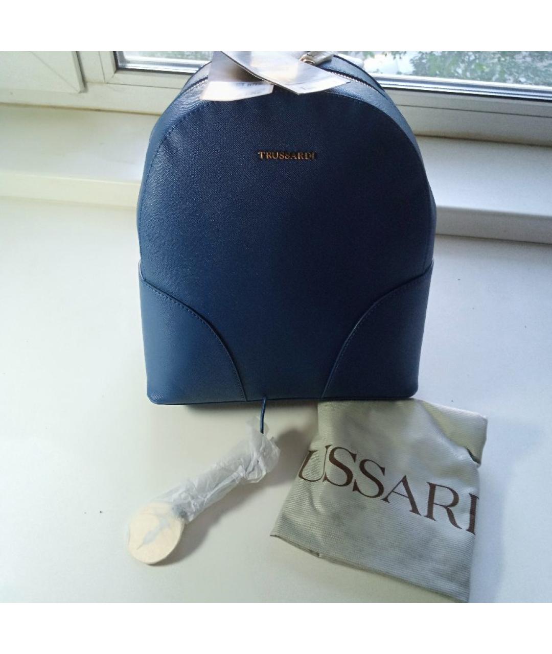 TRUSSARDI Синий рюкзак из искусственной кожи, фото 6