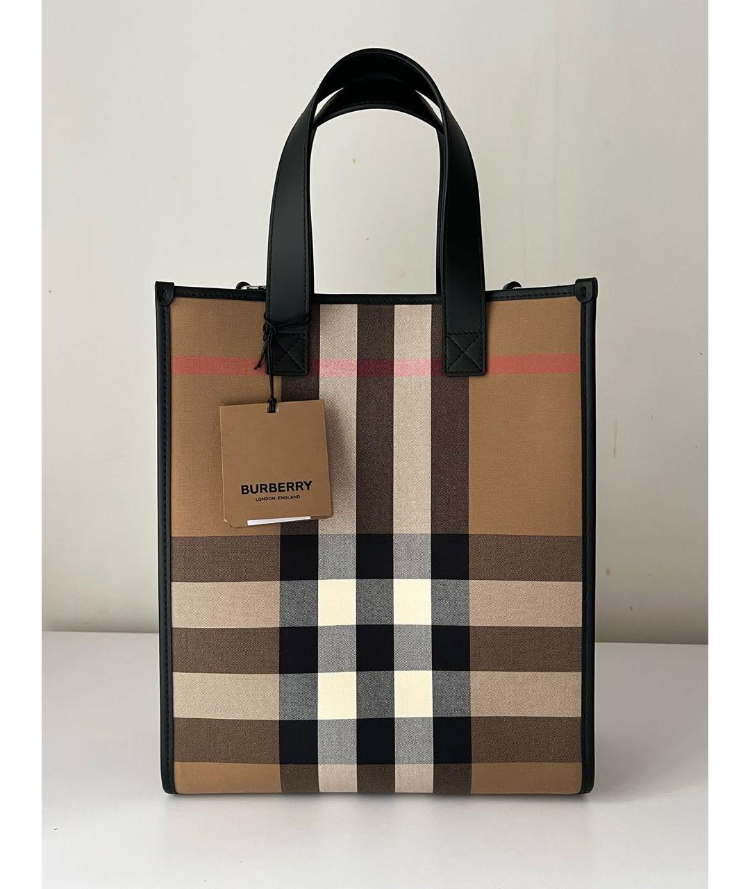 BURBERRY Коричневая кожаная сумка с короткими ручками, фото 7