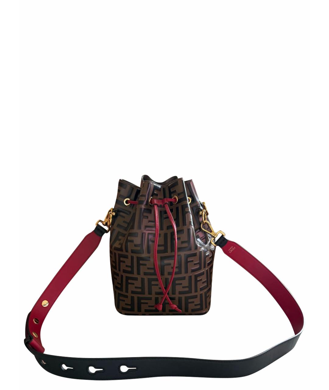 FENDI Коричневая кожаная сумка через плечо, фото 1