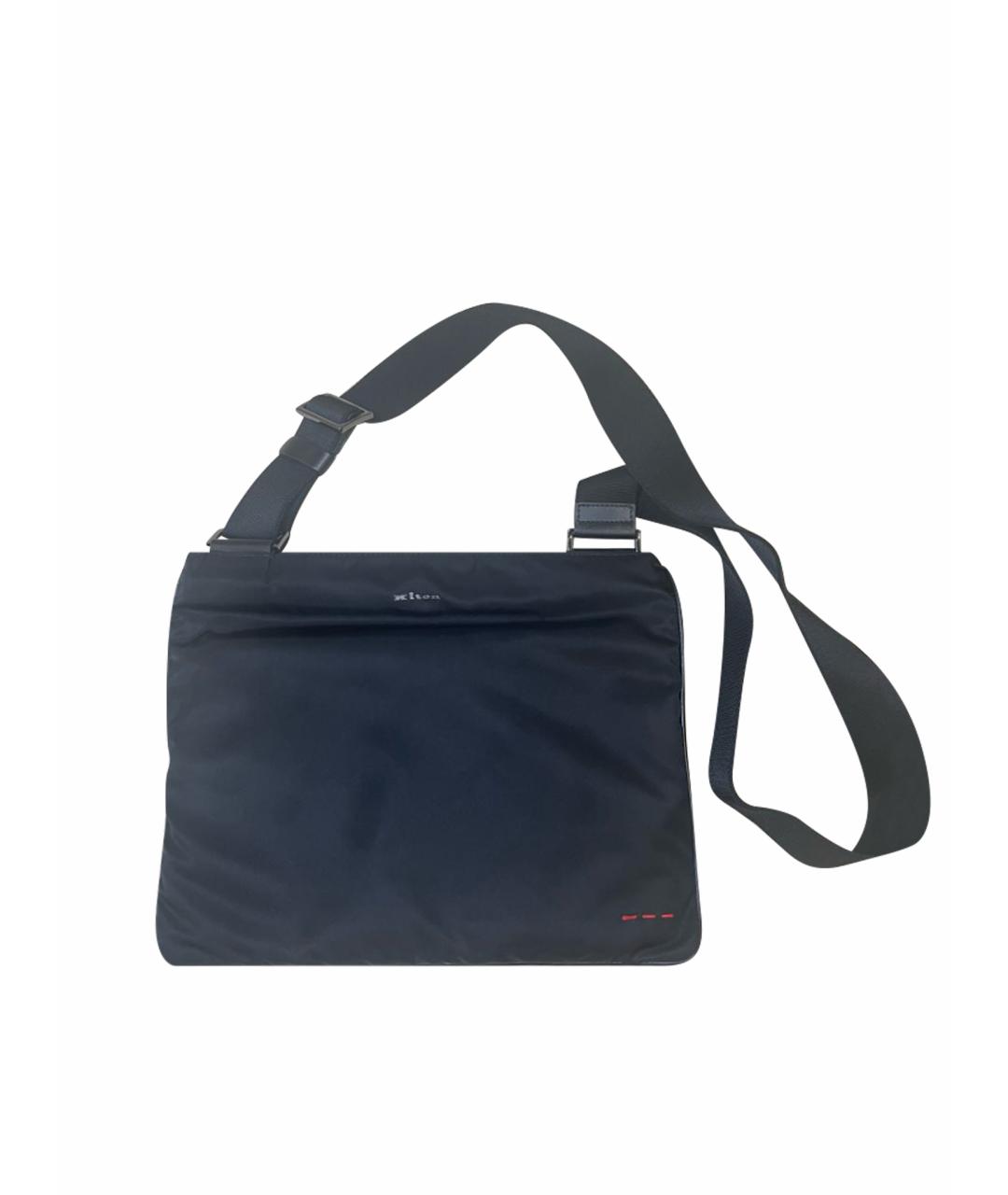 KITON Черная синтетическая сумка на плечо, фото 1