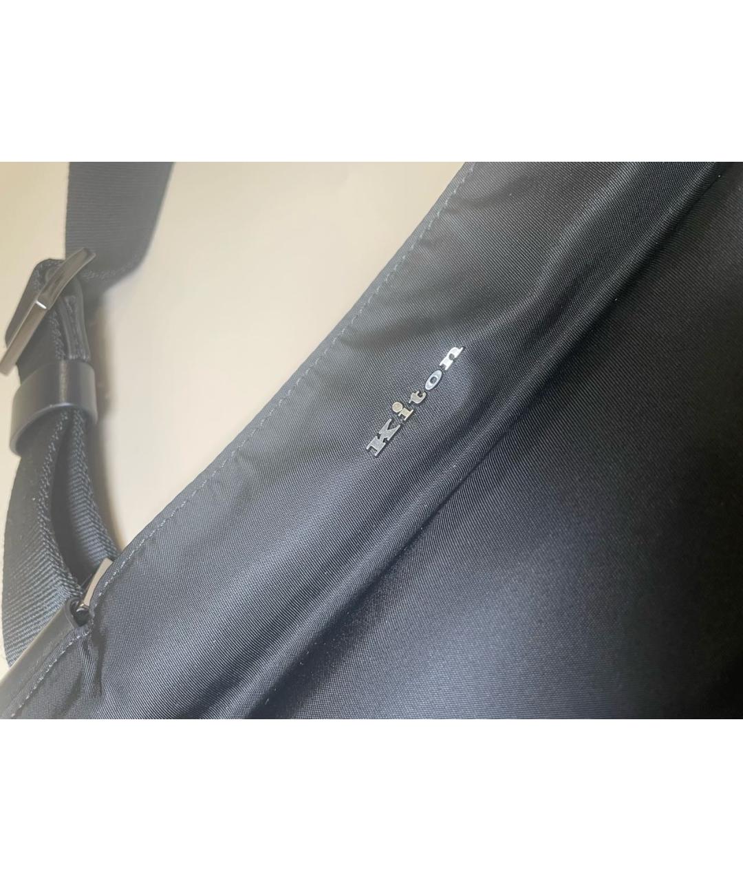 KITON Черная синтетическая сумка на плечо, фото 3