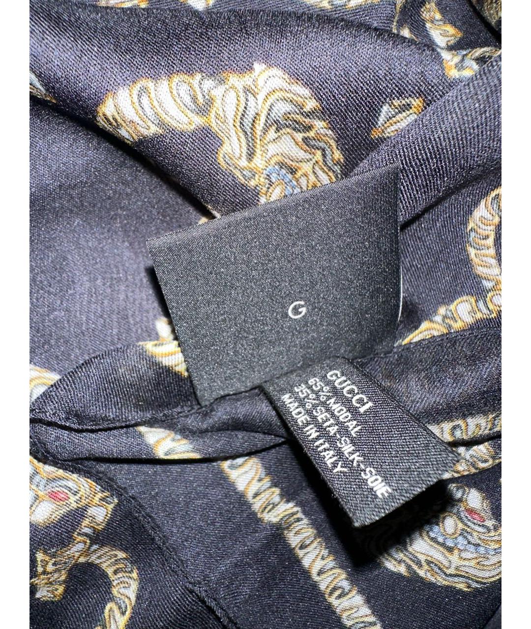 GUCCI Черный шелковый платок, фото 4