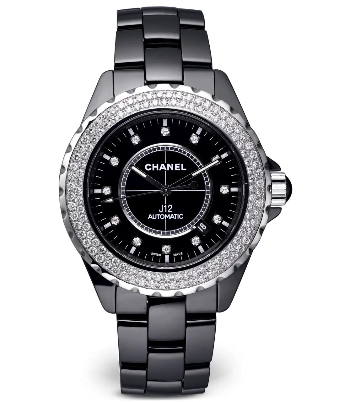 CHANEL Черные керамические часы, фото 1