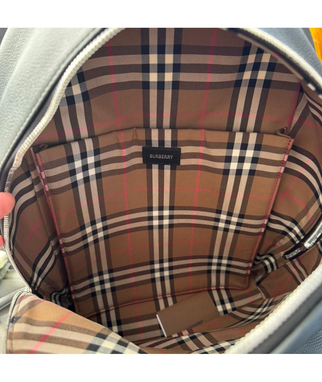 BURBERRY Черный кожаный рюкзак, фото 4