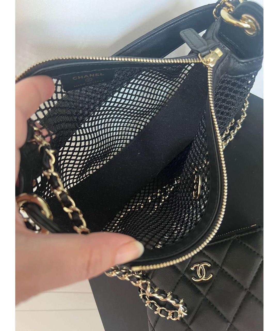 CHANEL Черная кожаная сумка через плечо, фото 4