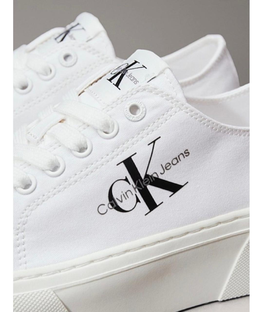 CALVIN KLEIN Белые текстильные кеды, фото 2