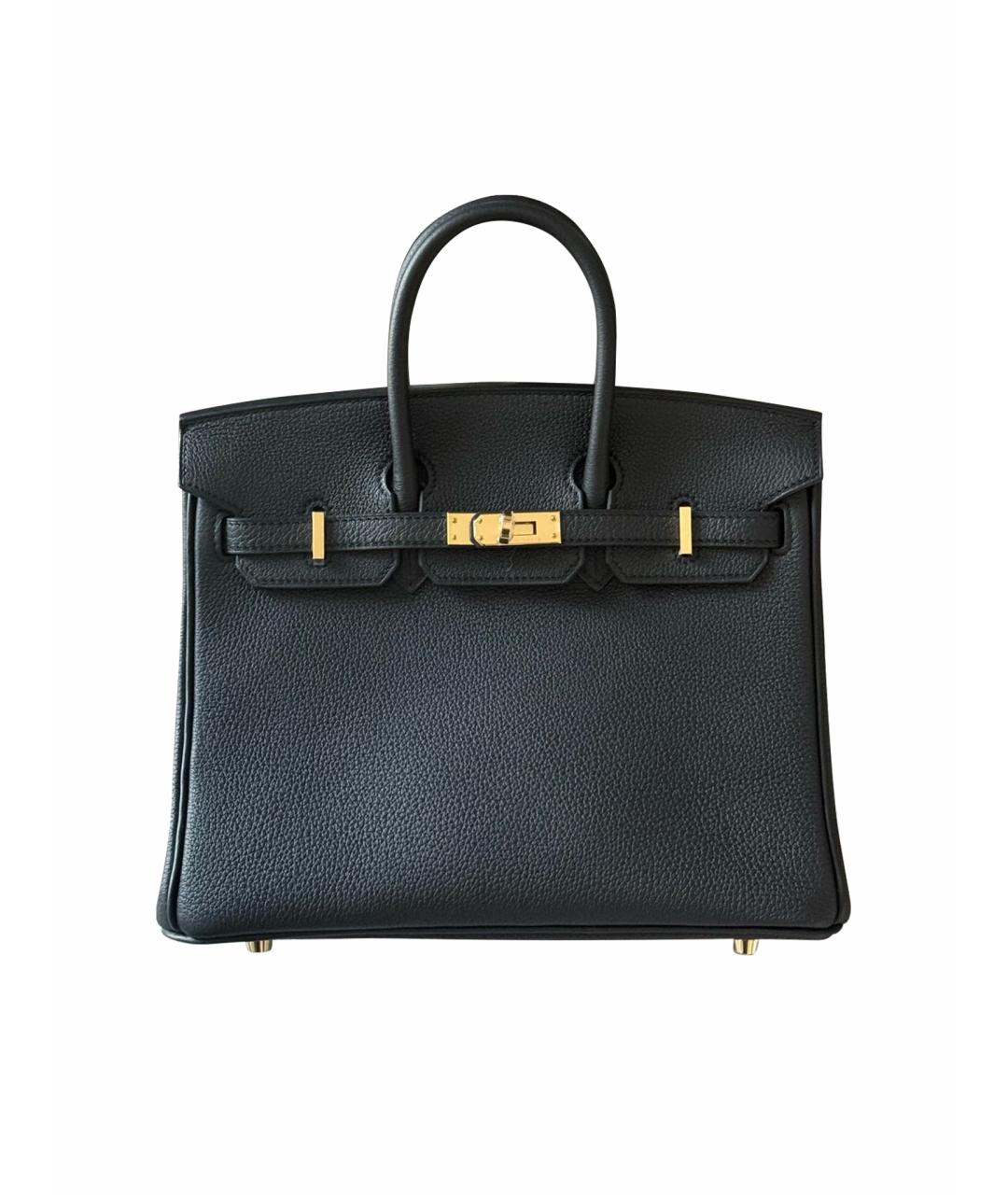 HERMES Черная кожаная сумка тоут, фото 1