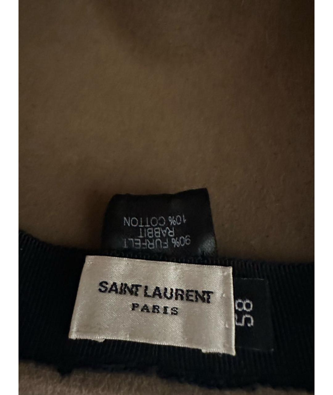 SAINT LAURENT Коричневая шерстяная шляпа, фото 5