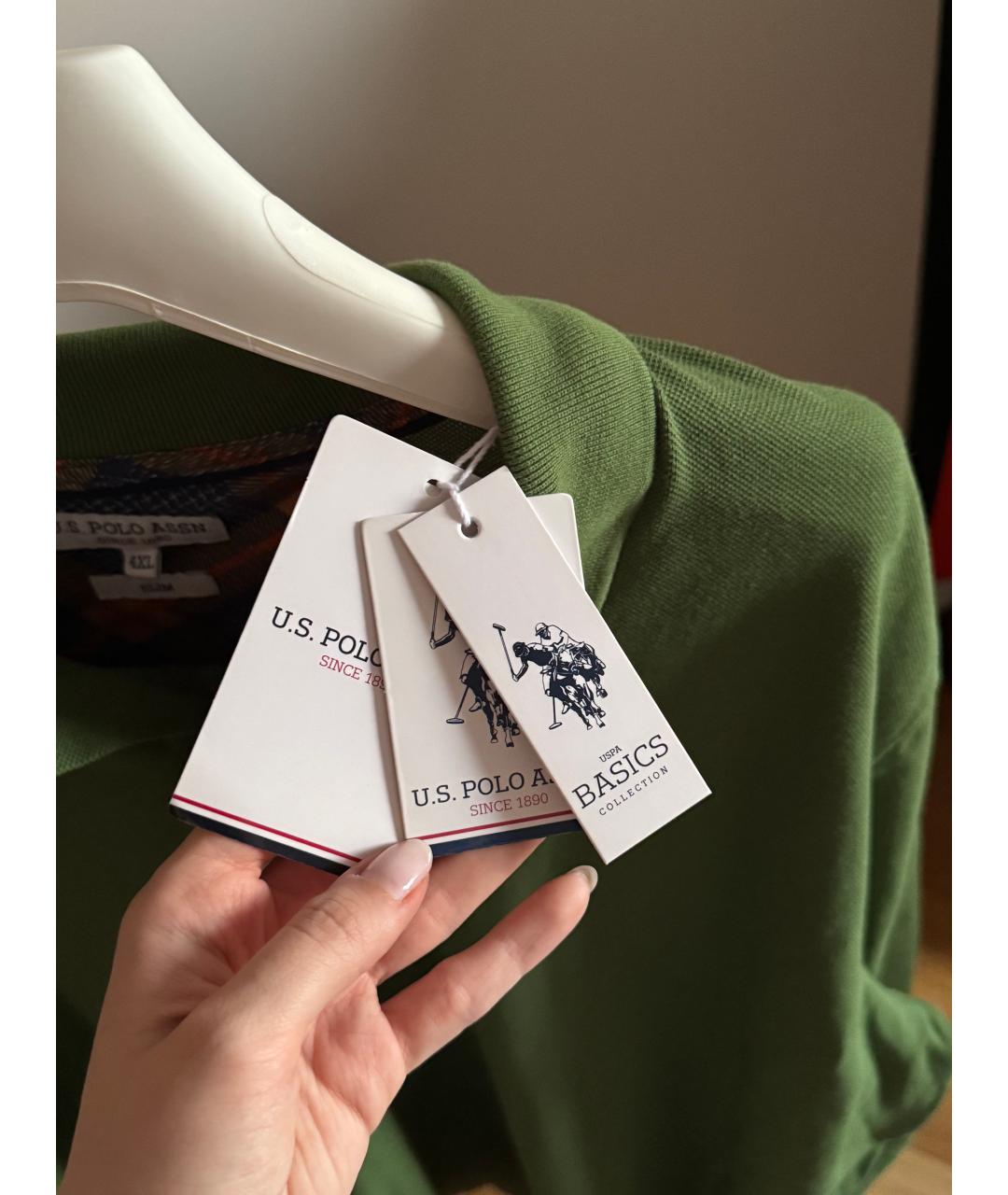 POLO RALPH LAUREN Зеленый хлопковый джемпер / свитер, фото 6
