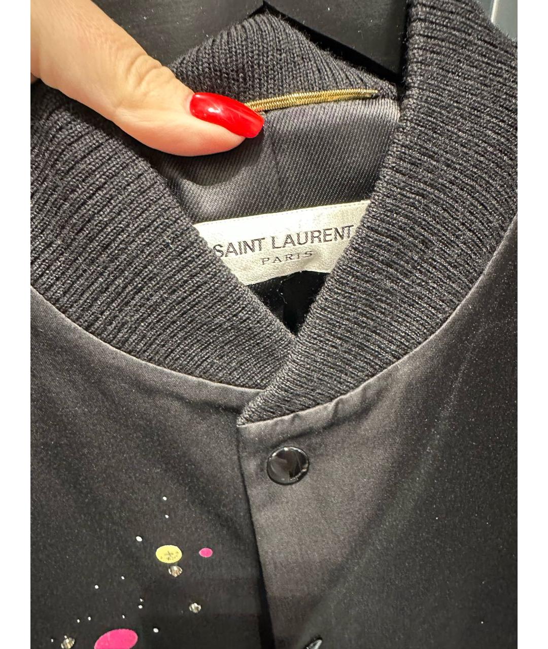 SAINT LAURENT Черная вискозная куртка, фото 6