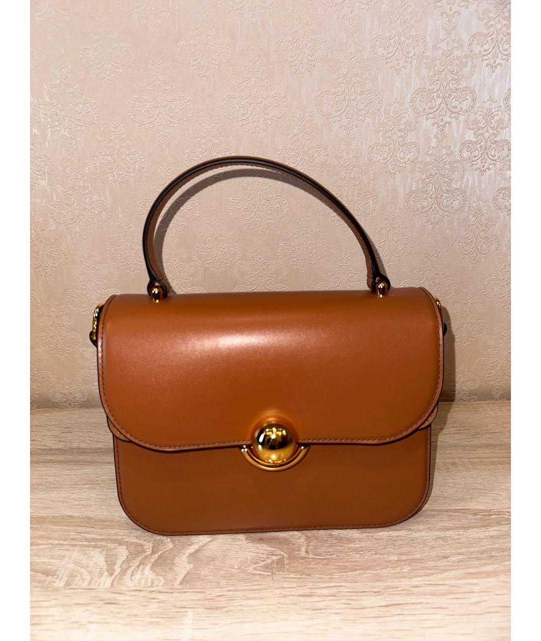FURLA Коричневая кожаная сумка через плечо, фото 7