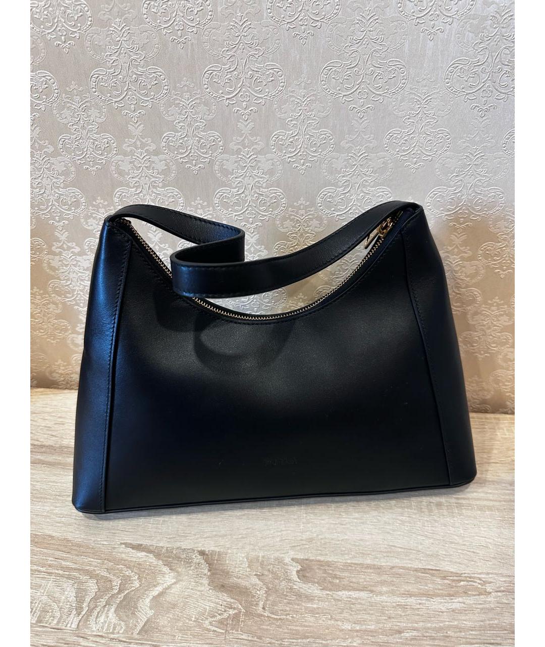 FURLA Черная кожаная сумка через плечо, фото 3